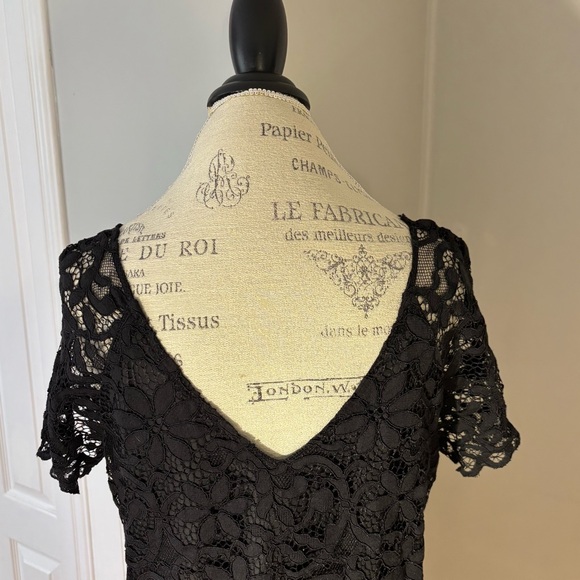 BB Dakota Women’s Black Lace Mini Dress Size L - Picture 11 of 15
